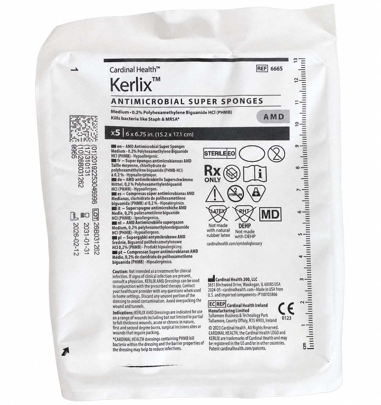 Kerlix AMD gasa 15.2 cm x 17.1 cm. Caja con 50 gasas (10 sobres con 5 piezas cada uno) - Image 2